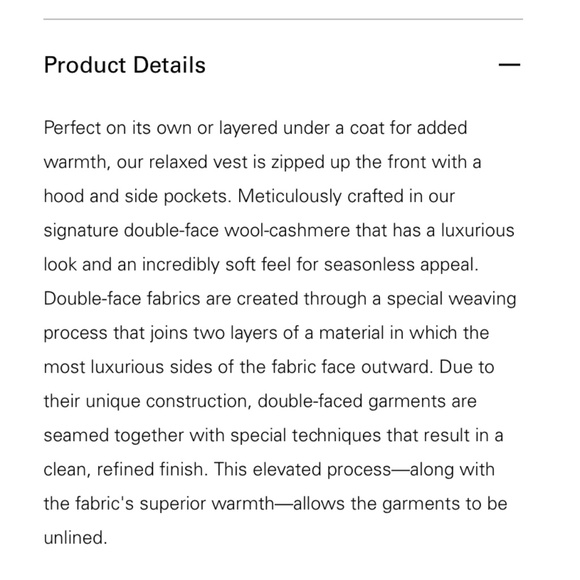 Theory Hooded Zip Vest, Wool with Cashmere, Size Small - NWT - Picture 16 of 16